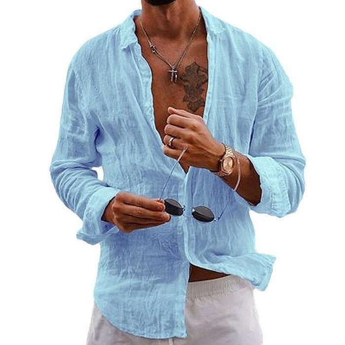 Camisa Manga Longa de Linho Puro 100% - Firenze Luxe