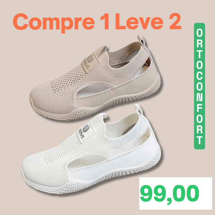 2 Pares de Tênis Casual OrtoConfort + 4 Palmilhas de Gel de Brinde